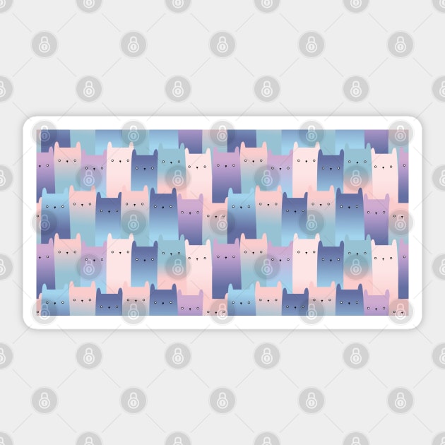 Pastel cats large Sticker by CatMarceline